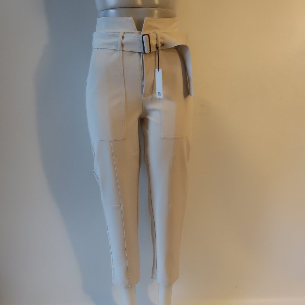 NWT Womens Banana Republic Off White Belted Pants 0 *